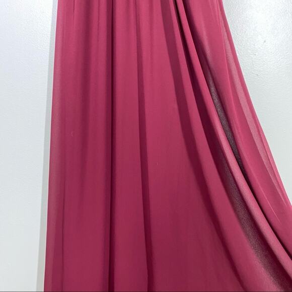 LULU’S Air of Romance Maxi Dress Bridesmaid Wedding Guest Burgundy Red Small - Picture 4 of 9